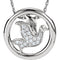 Diamond Dove Circle Sterling Silver Pendant Necklace, 18" (1/8 Cttw)