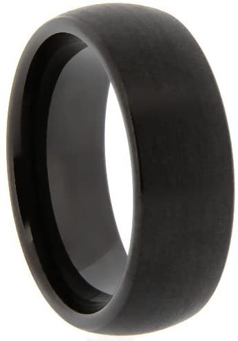 The Men's Jewelry Store (Unisex Jewelry) 8mm Comfort Fit Satin Black Tungsten Band, Size 13