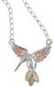 Diamond-Cut Hummingbird Necklace, Sterling Silver, 12k Green Gold, 12k Rose Gold Black Hills Gold, 18"