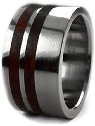 Amboyna Burl Wood 10mm Comfort Fit Titanium Wedding Band