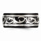 Edward Mirell Black Titanium and Sterling Silver Thorn 10mm Wedding Band