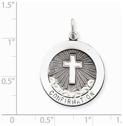 Sterling Silver Confirmation Medal Charm (25X22MM)