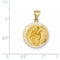 14k Yellow Gold Polished And Satin St. Francis Of Assisi Pendant Medal (21X18MM)