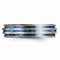 Edward Mirell Titanium Triple Groove Blue Anodized 6mm Wedding Band