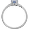 14k White Gold May CZ Birthstone Ring, Size 3