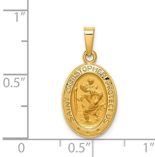 14k Yellow Gold St. Christopher Medal Pendant (17X11MM)