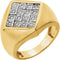 Men's 14k Yellow Gold Diamond -Shape Ring, (.2 Ctw, HIJ Color, SI2-I1 Clarity) Size 10