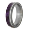 The Men's Jewelry Store (Unisex Jewelry) Purple Box Elder Burl Wood, Grooved Pinstripe 6mm Sandblasted Titanium Comfort-Fit Band