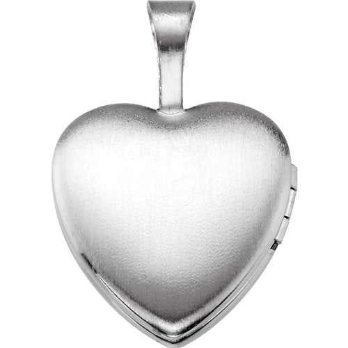 Girl's Sterling Silver 'Baptism' Cross Heart Locket Pendant