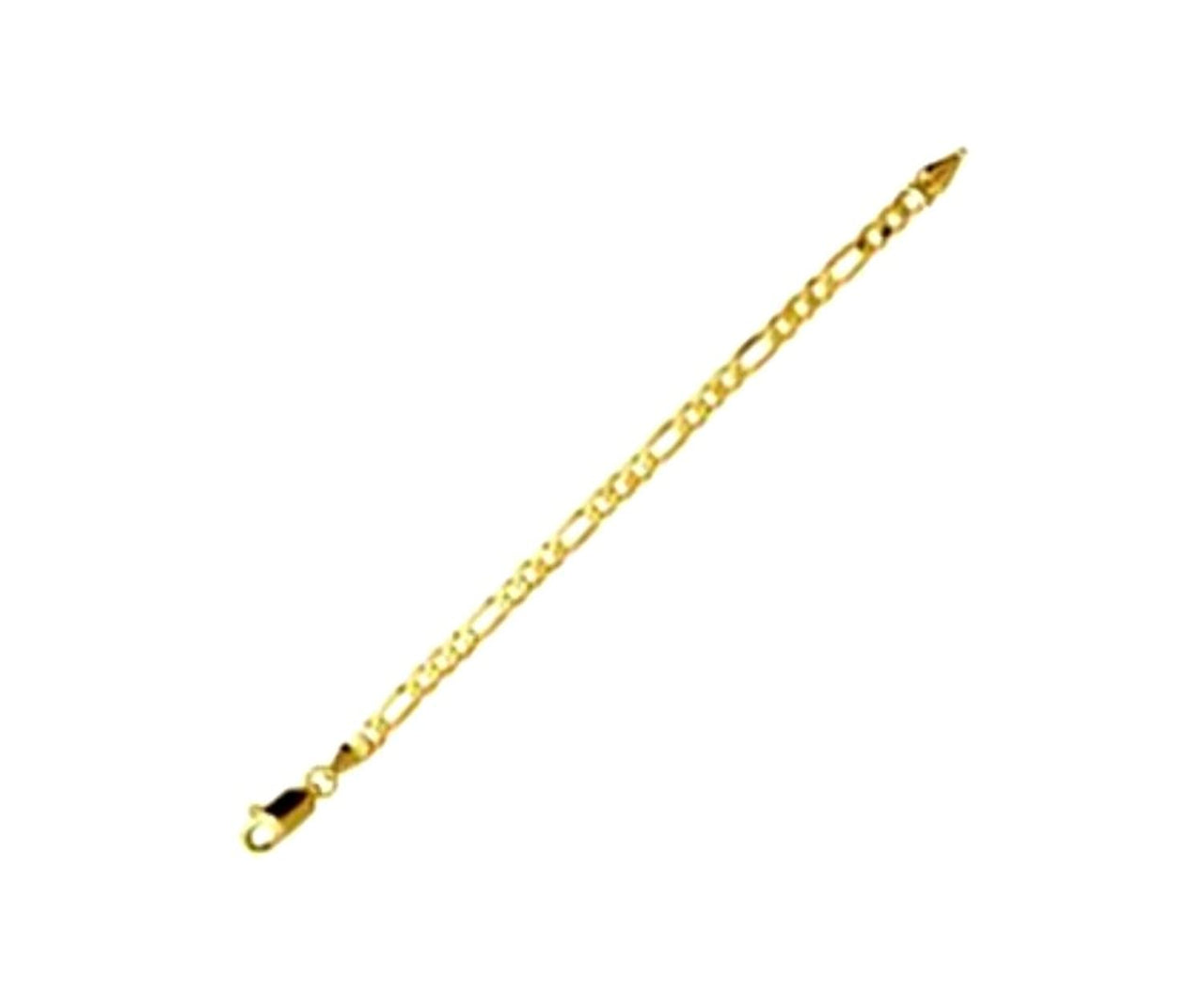 3mm 14k Yellow Gold Figaro Chain Necklace Extender or Safety Chain, 2.25"