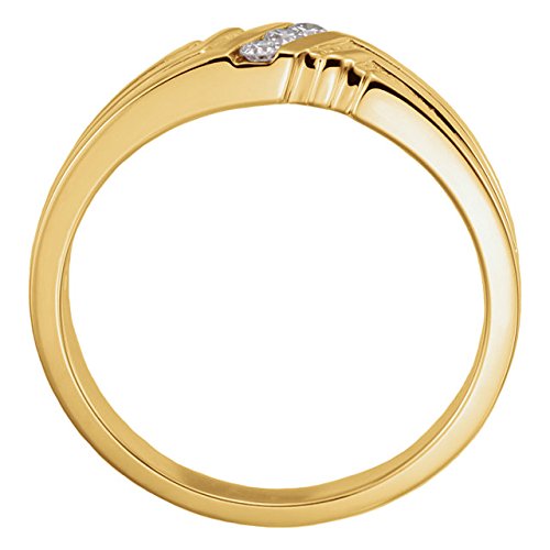 Men's Diamond 14k Yellow Gold Band, (.06 Cttw, Full-Cut, G-H Color, SI2-SI3 Clarity), Size 11