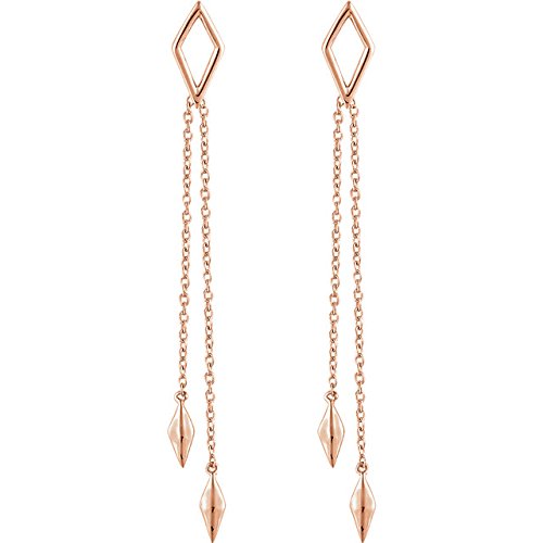 Geometric Chain Earrings, 14k Rose Gold