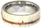 Antler, Oak Wood Pinstripe 8mm Comfort Fit Titanium Band, Size 4