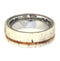 Antler, Oak Wood Pinstripe 8mm Comfort Fit Titanium Band