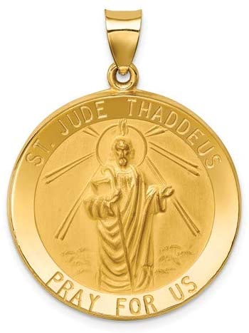 14k Yellow Gold St. Jude Thaddeus Medal Pendant (28X25MM)