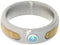 Blue Topaz, Bamboo 6mm Comfort Fit Brushed Titanium Wedding Ring