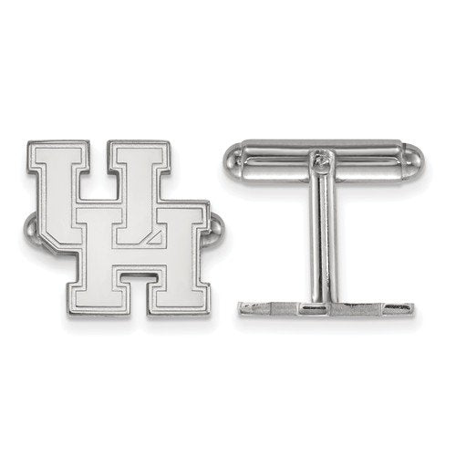 Rhodium-Plated Sterling Silver University Of Houston Cuff Links, 16MM