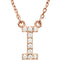 14k Rose Gold Diamond Initial 'I' 1/10 Cttw Necklace, 16" (GH Color, I1 Clarity)