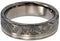 Gibeon Meteorite, 14k White Gold Pinstripe 6.5mm Comfort Fit Matte Titanium Wedding Band, Size 9