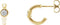 Diamond J-Hoop Earrings, 14k Yellow Gold (0.2 Ctw, G-H Color, I1 Clarity)