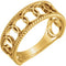 Geometric Circle Rope Trim Ring, 14k Yellow Gold