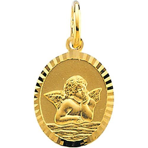 14k Yellow Gold Angel Cherub Pendant (14x12 MM)