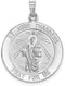 Rhodium-Plated 14k White Gold St. Jude Medal Pendant (30X22MM)