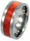 Tulip Wood Inlay 8mm Comfort Fit Titanium Band, Size 4.5