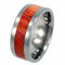 Tulip Wood Inlay 8mm Comfort Fit Titanium Band, Size 10