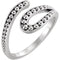 Platinum Beaded Bypass Ring , Size 8.75