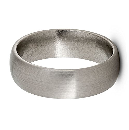 Satin Titanium 7mm Comfort-Fit Dome Wedding Band