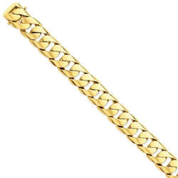 Men's Hand-Polished 14k Yellow Gold 15.4mm Cuban Link Bracelet, 9 Inches