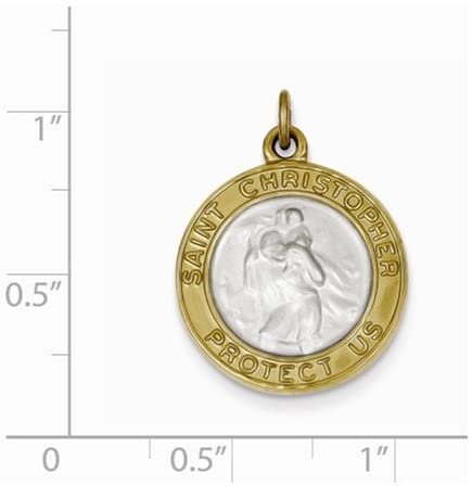 Rhodium-Plated Sterling Silver St. Christopher Medal (21X18MM)