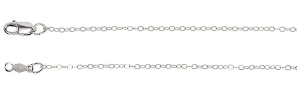1.2mm Sterling Silver Cable Chain, 16"