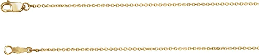 1mm 14k Yellow Gold Solid Cable Chain, 16"