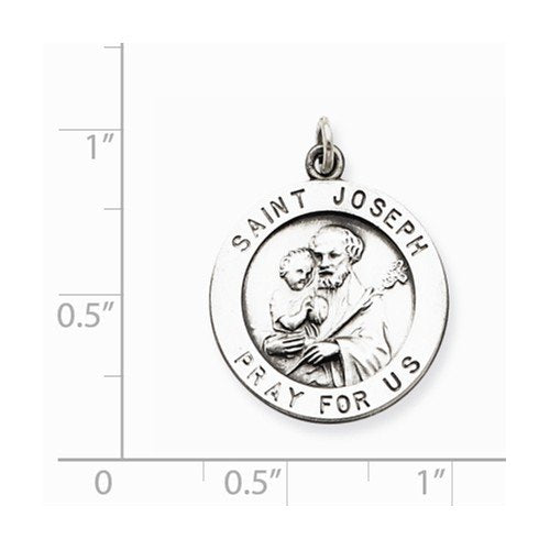 Sterling Silver Antiqued Saint Joseph Medal (25X20MM)