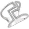 Diamond Negative Space Ring, 14k White Gold, (1/2 Ctw, Color H+, Clarity I1), Size 7