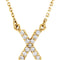 14k Yellow Gold Diamond Initial 'X' 1/8 Cttw Necklace, 16" (GH Color, I1 Clarity)