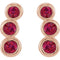 Ruby Three-Stone Ear Climbers, 14k Rose Gold