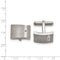 Grey Titanium Satin-Brushed Polished, Clear Cubic Zirconia bullet back Cuff Links