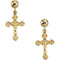 14k Yellow Gold Crucifix Dangle Earring