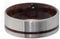 Honduran Rosewood Burl Wood Inlay 8mm Comfort Fit Brushed Titanium Band, Size 10