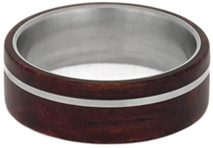 Ruby Redwood 8mm Matte Titanium Comfort-Fit Wedding Ring, Size 4