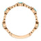 Blue Zircon and Diamond Vintage-Style Ring, 14k Rose Gold, Size 7.75