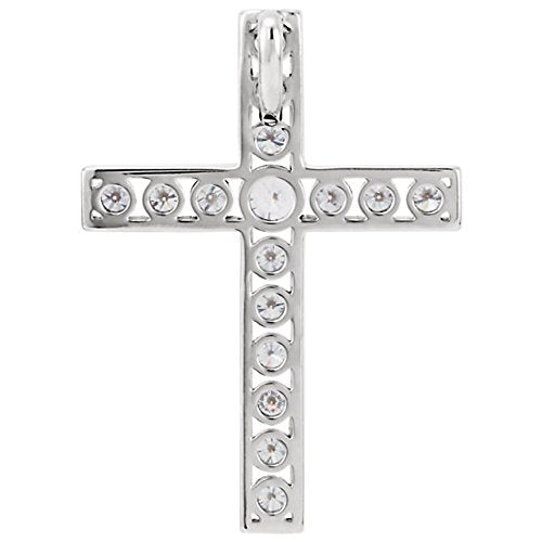 Diamond Cross 14k White Gold Pendant