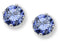 Pure Blue CZ Stud Rhodium Plated Sterling Silver Earrings