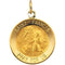 14k Yellow Gold Round St. Francis of Assisi Medal (15 MM)