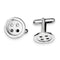 Rhodium-Plated Sterling Silver Button Cuff Links, 17MM