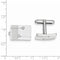 Rhodium-Plated Sterling Silver, Cubic Zirconia Rectangle Cuff Links, 19X16MM