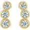 Diamond Three-Stone Ear Climbers, 14k Yellow Gold (.5 Ctw, G-H Color, I1 Clarity)